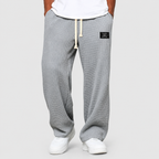 Men's Jogger Trousers with Relaxed Fit and Adjustable Waistband in Grey — view 4