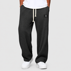 Men's Jogger Trousers with Relaxed Fit and Adjustable Waistband in Black — view 7