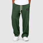 Men's Jogger Trousers with Relaxed Fit and Adjustable Waistband in Dark Green — view 9