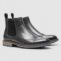 Women's Brogue Chelsea Ankle Boots in Dark Grey — view 1