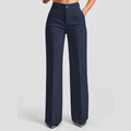 Women's High-Waisted Wide-Leg Trousers in Dark Blue — view 1