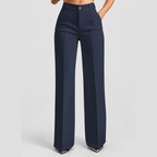 Women's High-Waisted Wide-Leg Trousers in Dark Blue — view 1