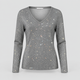 Selina | Women's Sequin V-Neck Long-Sleeve Jumper