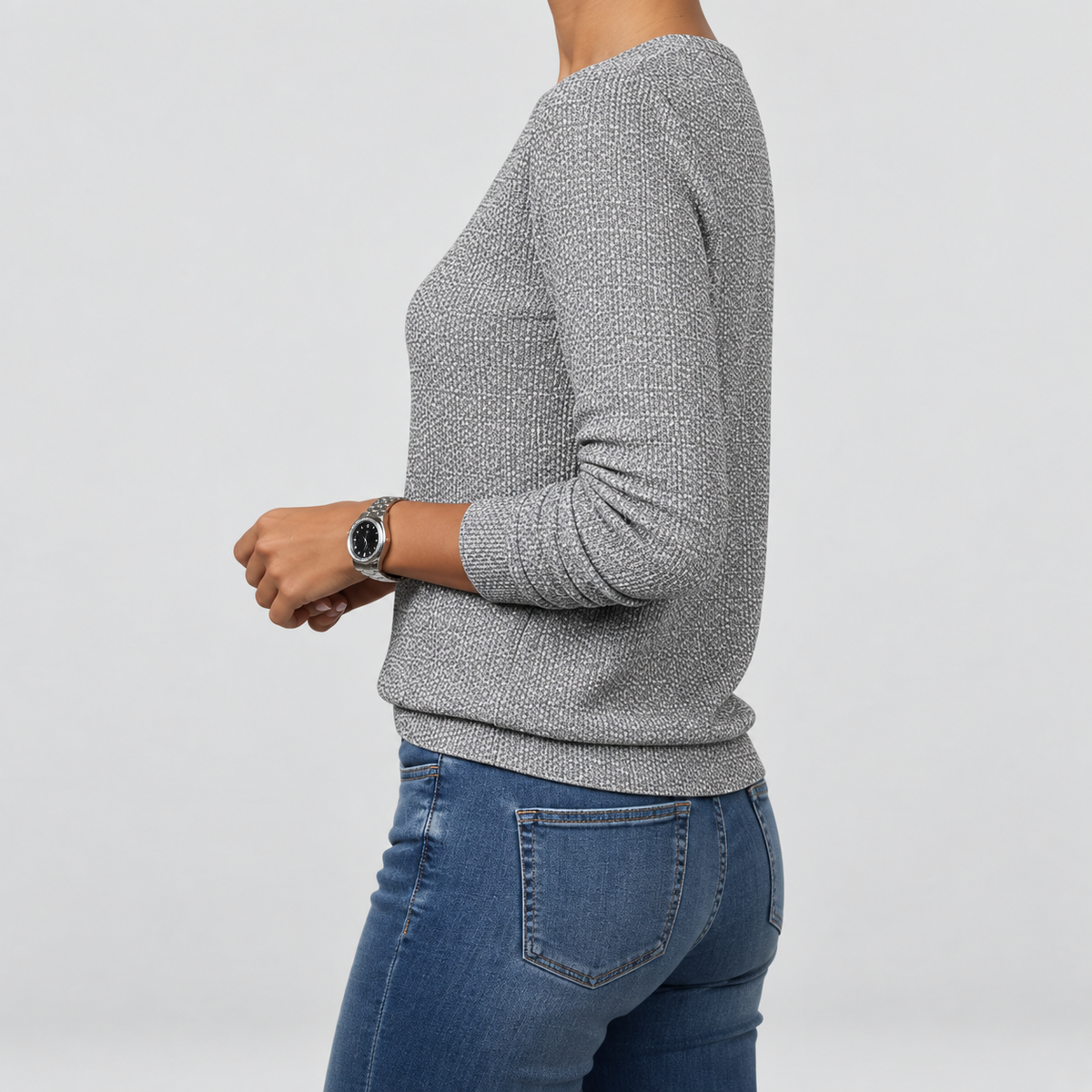 Women's Sequin V-Neck Long-Sleeve Jumper — view 5
