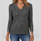 Selina | Women's Sequin V-Neck Long-Sleeve Jumper