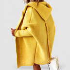 Women's Oversized Hooded Knit Cardigan in Yellow — view 3