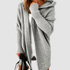 Women's Oversized Hooded Knit Cardigan in Grey — view 6
