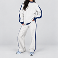 Women's Oversized Tracksuit Set with Contrast Trim in White — view 1