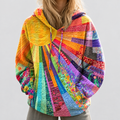 Women's Patchwork Sun-Print Hoodie in Multi-Coloured — view 1