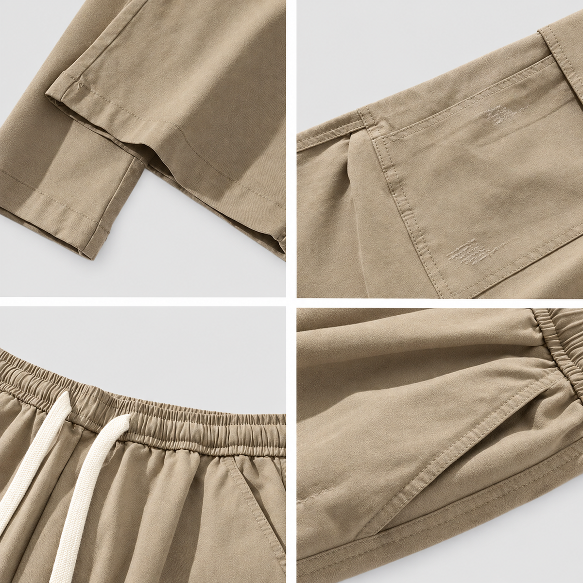 Men's Wide-Leg Cargo Trousers with Drawstring Waist — view 7