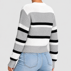 Women's Striped Crew Neck Knitted Jumper — view 2