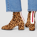 Women's Square-Toe Block-Heel Ankle Boots with Contrast-Panel Options — view 5