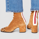Tamsin | Women's Square-Toe Block-Heel Ankle Boots with Contrast-Panel Options