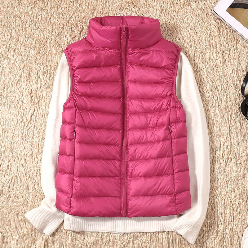 Tegan | Women's Padded Gilet with Stand Collar and Zip