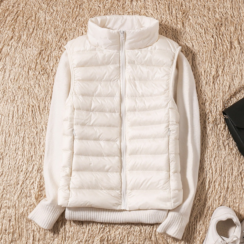 Tegan | Women's Padded Gilet with Stand Collar and Zip