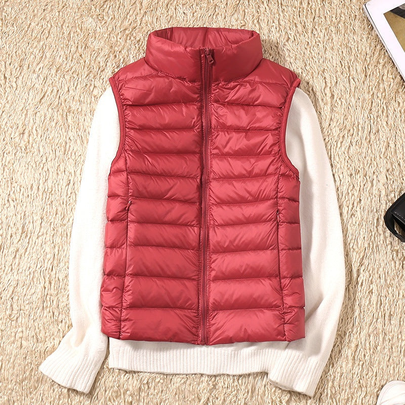 Tegan | Women's Padded Gilet with Stand Collar and Zip