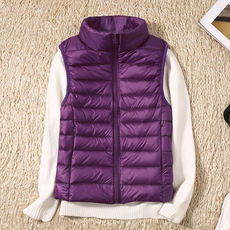 Tegan | Women's Padded Gilet with Stand Collar and Zip