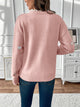 Teleri | Women's Heart Print Jumper with Lace-Trim V-Neck