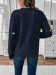 Teleri | Women's Heart Print Jumper with Lace-Trim V-Neck