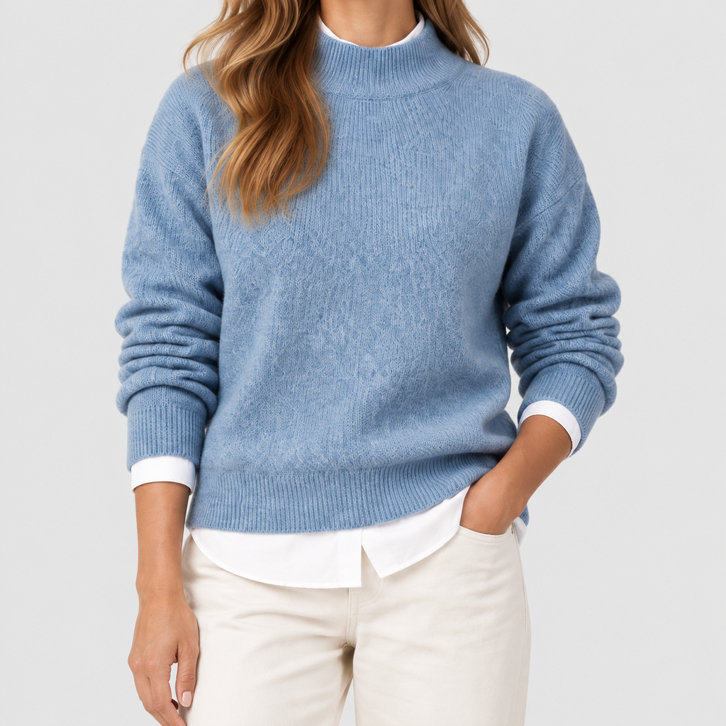 Women's Oversized Mock-Neck Knitted Jumper — view 1