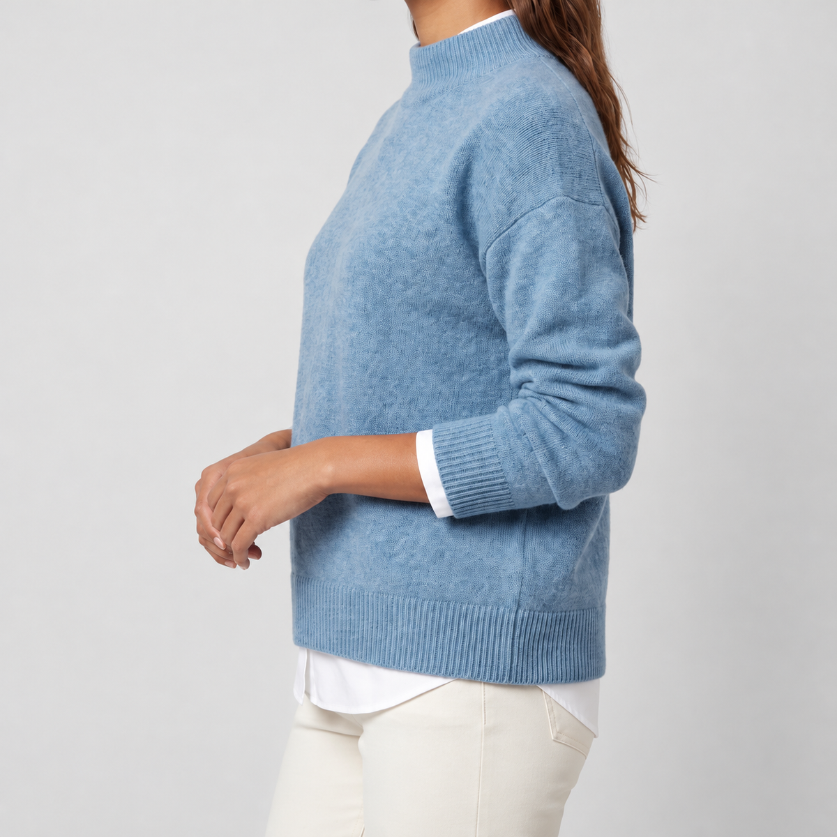 Women's Oversized Mock-Neck Knitted Jumper — view 7