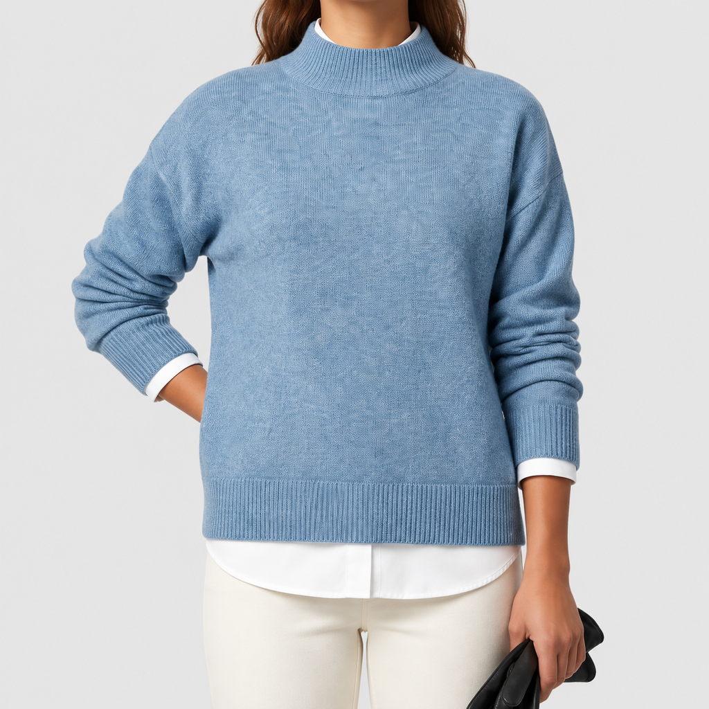 Women's Oversized Mock-Neck Knitted Jumper — view 8