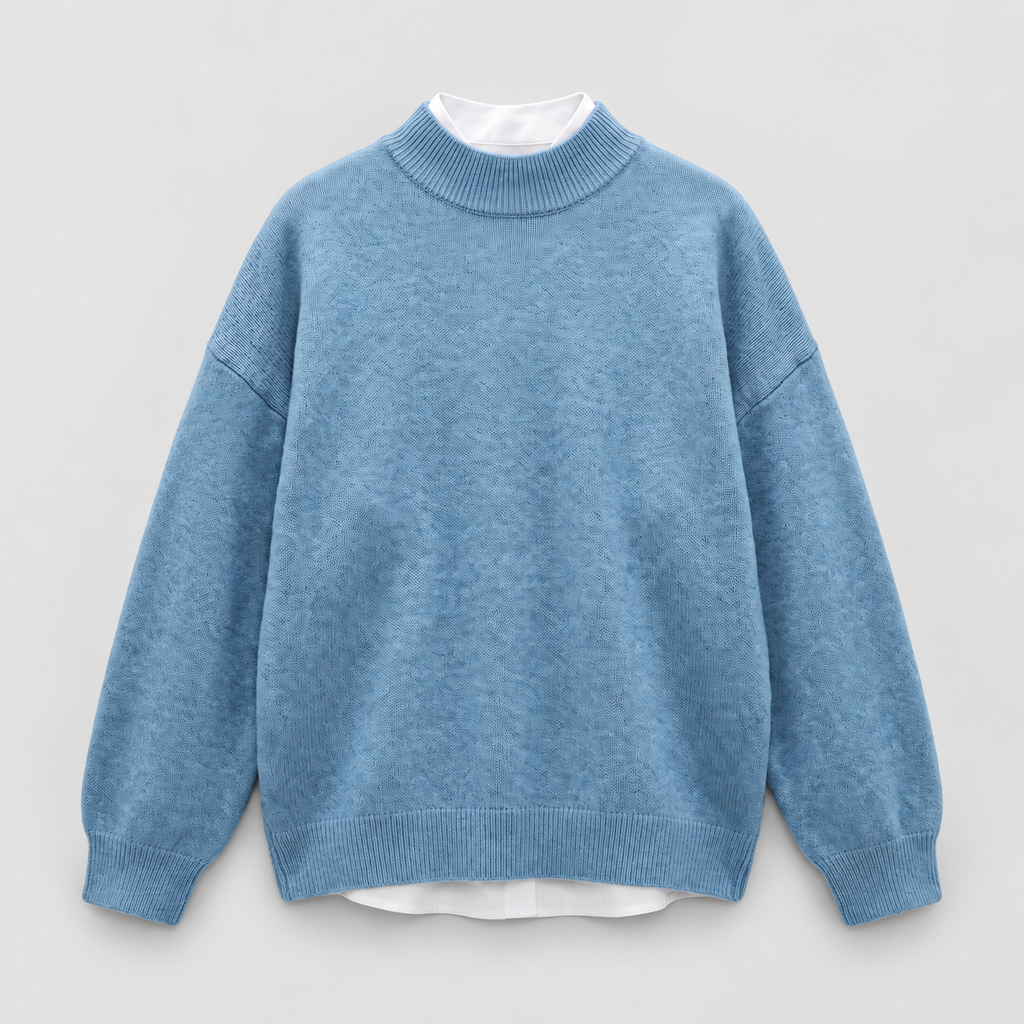 Women's Oversized Mock-Neck Knitted Jumper — view 9