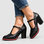 Women's T-Bar Brogue Block-Heel Mary Jane Shoes — view 5