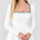 Vera | Women's Velvet Mini Evening Dress with Embellished Square Neck