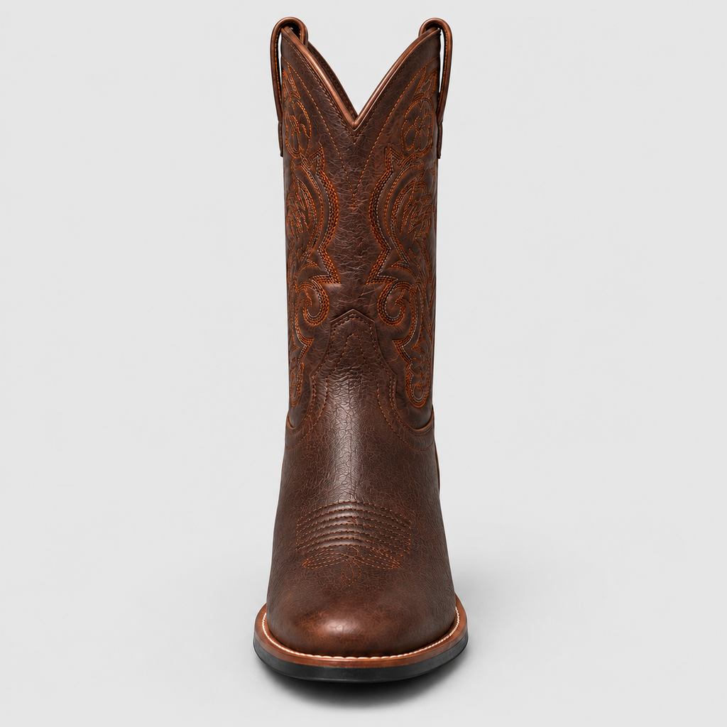 Women's Embroidered Western Leather-Look Cowboy Boots — view 3