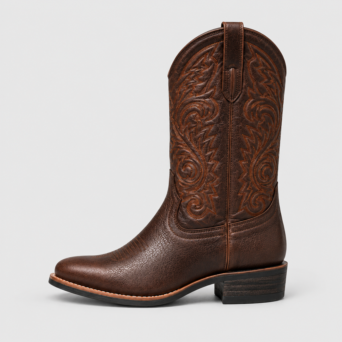 Women's Embroidered Western Leather-Look Cowboy Boots — view 4