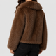 Vivienne | Women's Cropped Faux Fur Jacket with Oversized Collar