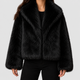 Vivienne | Women's Cropped Faux Fur Jacket with Oversized Collar