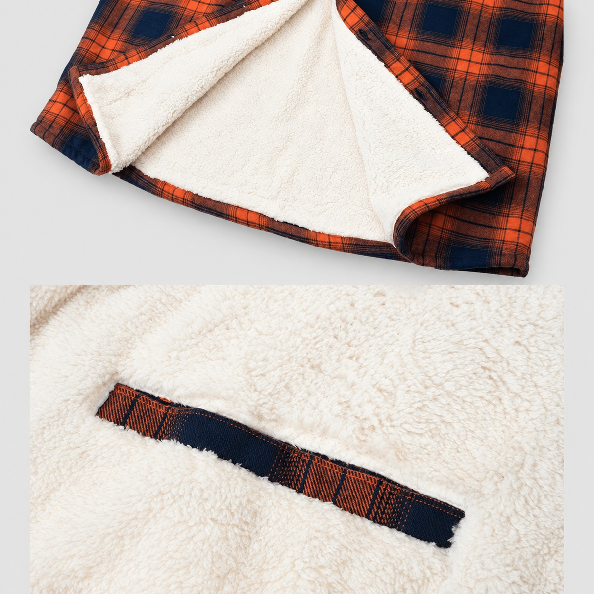 Men's Sherpa-Lined Plaid Flannel Shirt Jacket — view 10