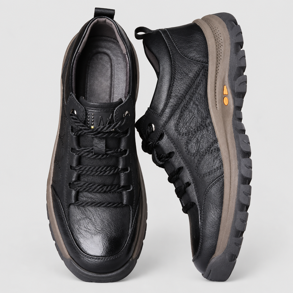 Men's Leather-Look Lace-Up Casual Shoes — view 6