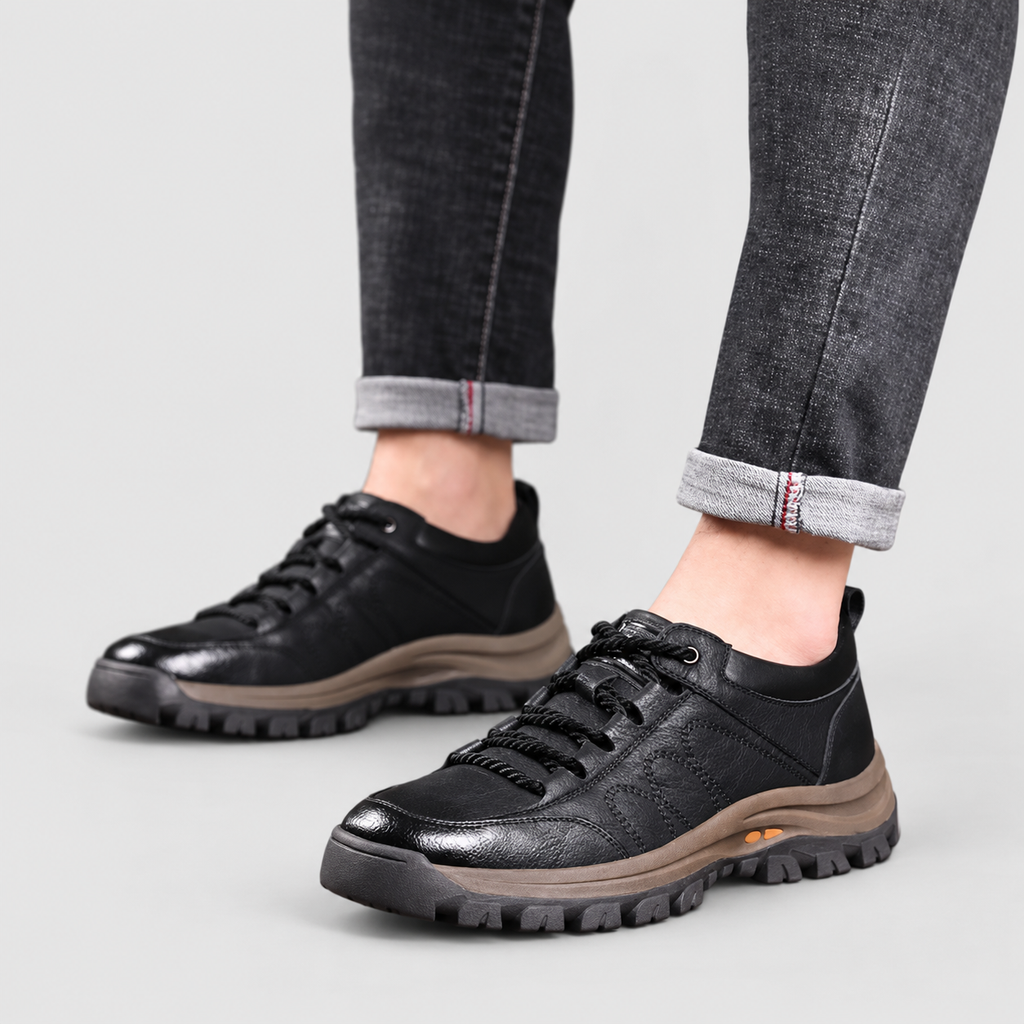 Men's Leather-Look Lace-Up Casual Shoes — view 9