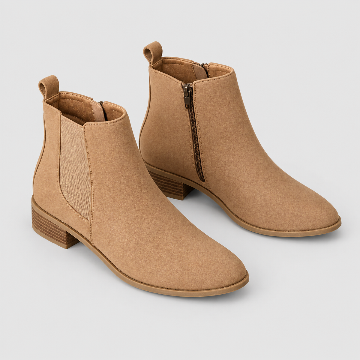 Women's Pointed Toe Chelsea Ankle Boots with Low Block Heel — view 11