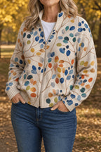 Tilly | Women's Botanical Cardigan with Full-Length Zip