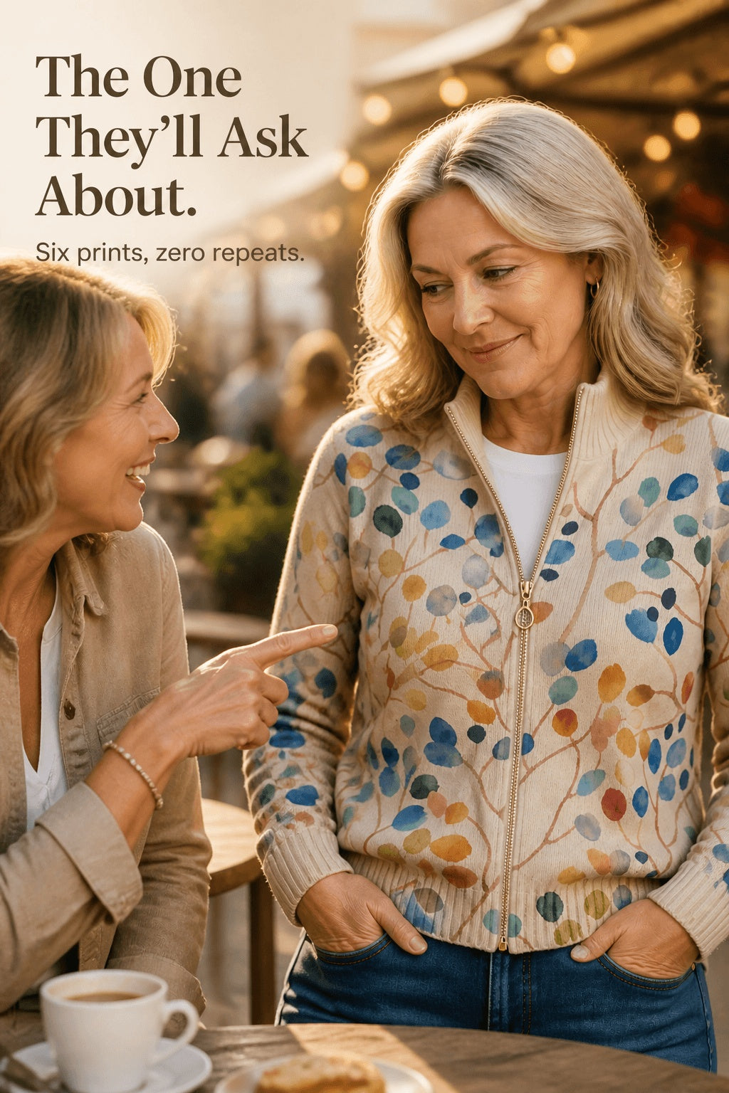 Tilly | Women's Botanical Cardigan with Full-Length Zip