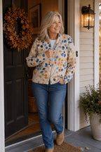 Tilly | Women's Botanical Cardigan with Full-Length Zip