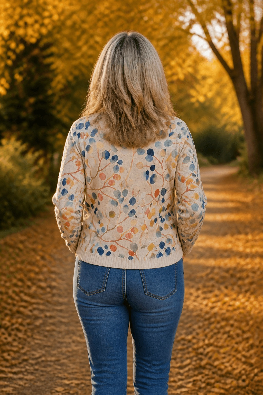Tilly | Women's Botanical Cardigan with Full-Length Zip