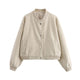 Viola | Women's Cropped Bomber Jacket with Button Front