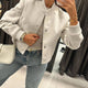 Viola | Women's Cropped Bomber Jacket with Button Front