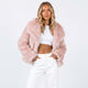 Kitty | Women's Cropped Faux Fur Jacket with Notch Collar