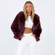 Kitty | Women's Cropped Faux Fur Jacket with Notch Collar