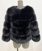 Honor | Women's Panelled Faux Fur Jacket with Long Sleeves