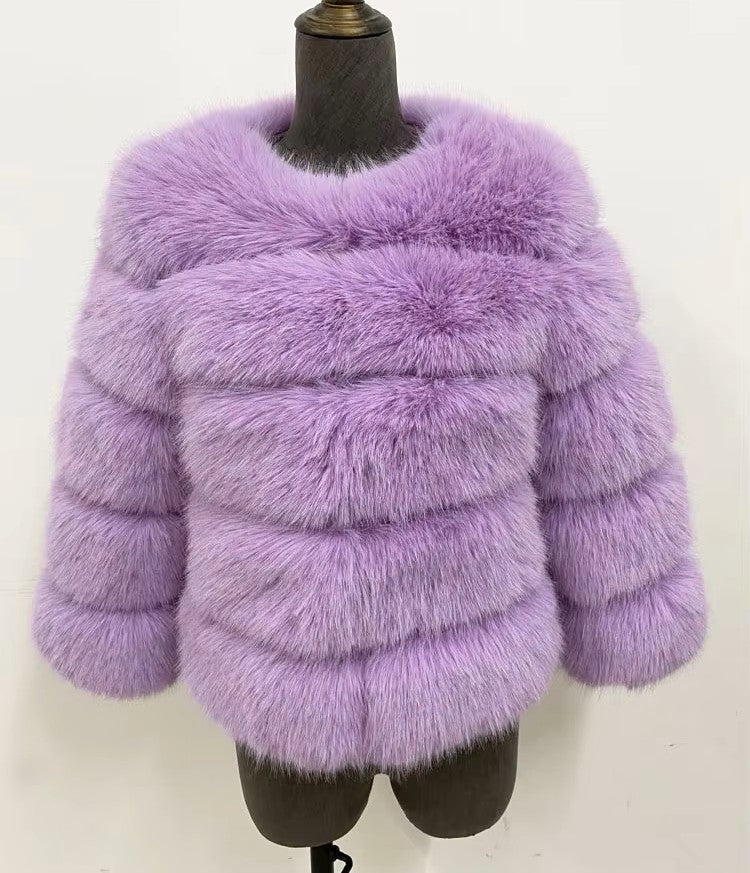 Honor | Women's Panelled Faux Fur Jacket with Long Sleeves