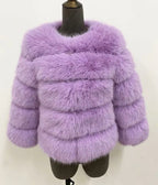 Honor | Women's Panelled Faux Fur Jacket with Long Sleeves