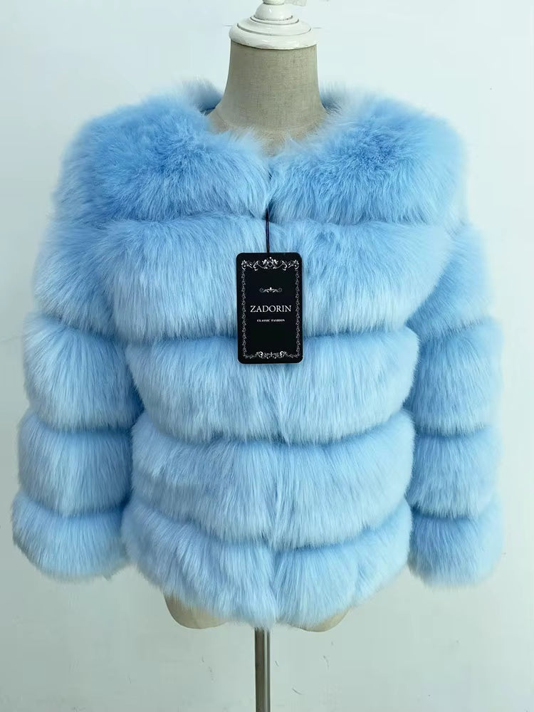 Honor | Women's Panelled Faux Fur Jacket with Long Sleeves