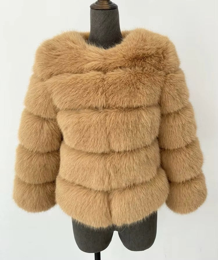 Honor | Women's Panelled Faux Fur Jacket with Long Sleeves